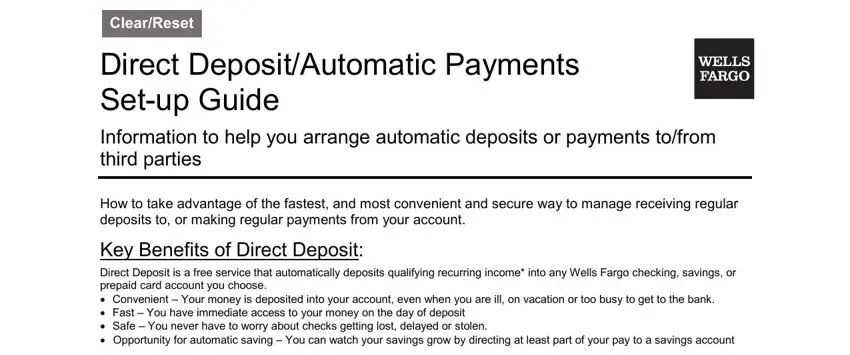 Wells Fargo Direct Deposit PDF Form FormsPal