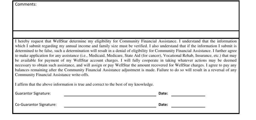 Finishing community financial assistance program step 4