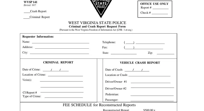 step 1 to writing West Virginia Police Report