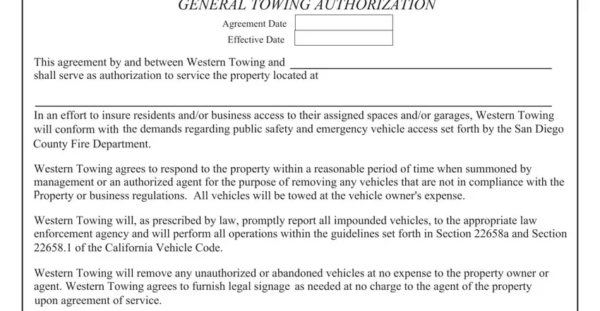 western towing 3rd party release form blanks to complete