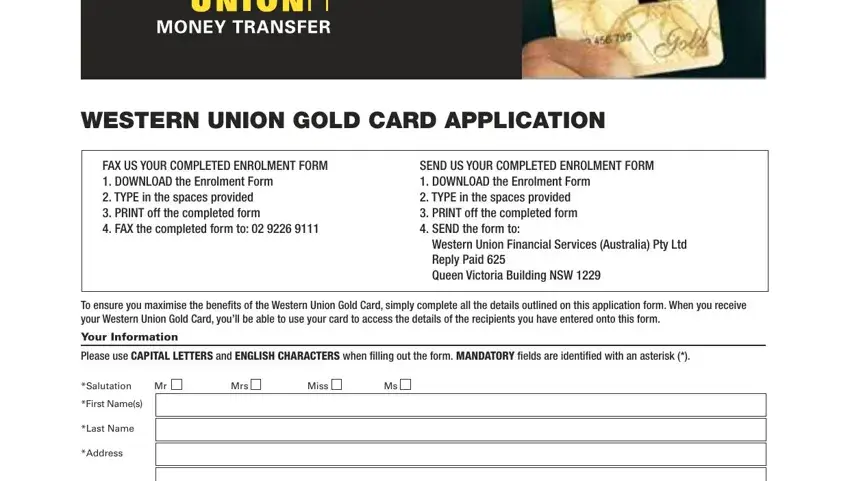 completing western union gold card recharge stage 1