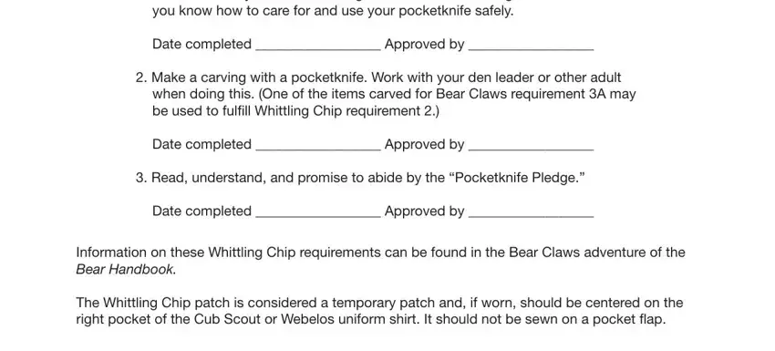 Whittling Chip Pocket Certificate - BSA CAC Scout Shop