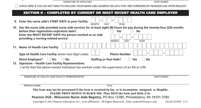 Filling out renew cna license wisconsin step 2