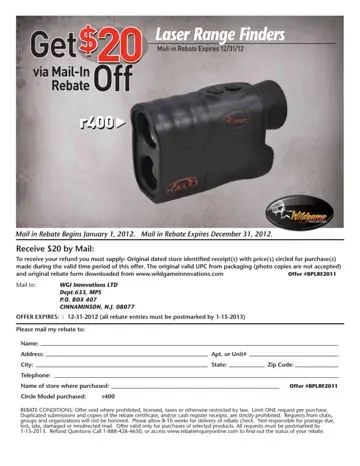 Wildgame Innovations Rebate Form Preview