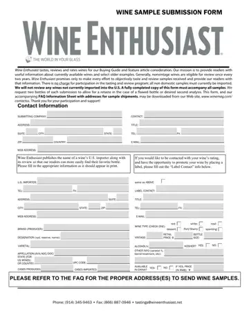 Wine Submission Form Preview