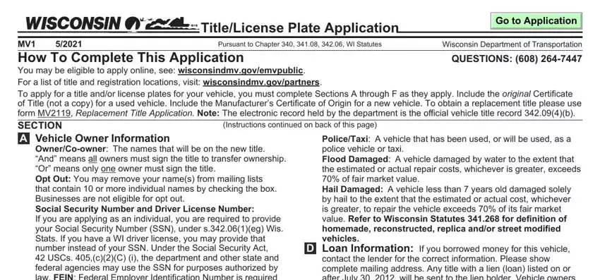 Wisconsin Dmv Mv1 Form ≡ Fill Out Printable PDF Forms Online