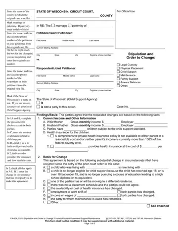 Wisconsin Fa 604 Form Preview