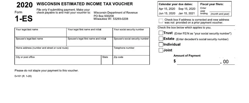 completing form 1 es wisconsin estimated tax voucher part 1