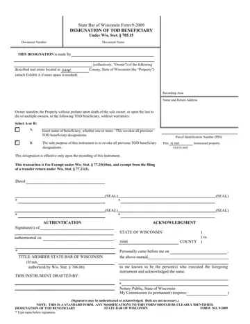 Wisconsin Form 9-2009 Preview