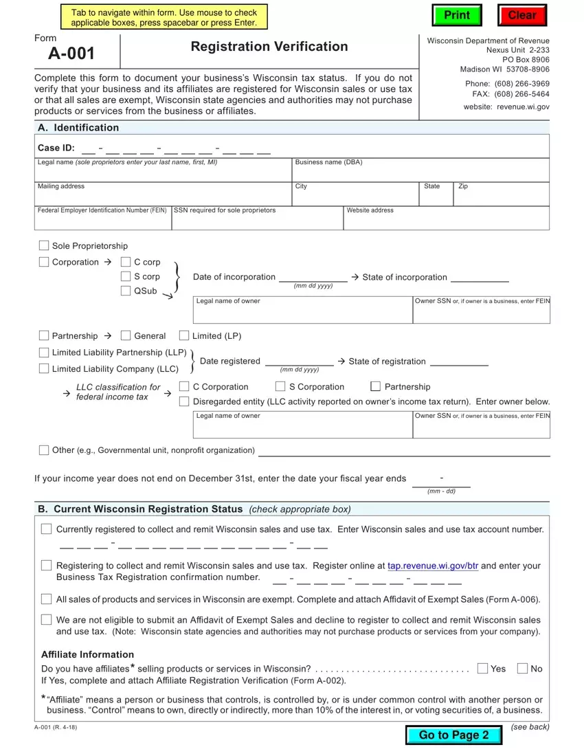 Wisconsin Form Verification first page preview