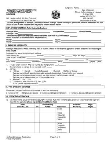Wisconsin Health Application Form Preview