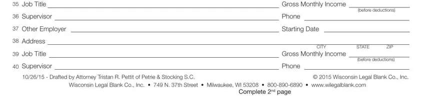 Completing wi rental application form part 3