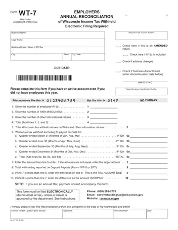 Wisconsin Wt 7 Tax Form Preview