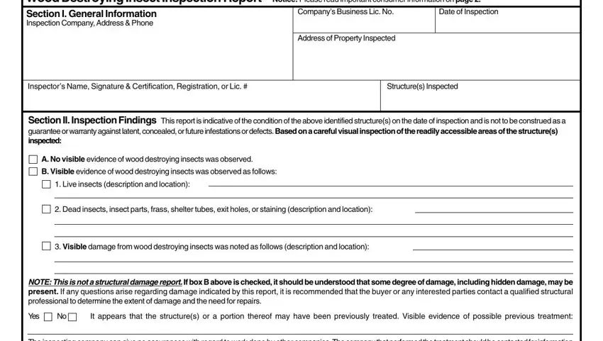 stage 1 to filling out wood report destroying