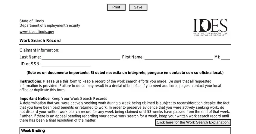 filling out work search form ides part 1