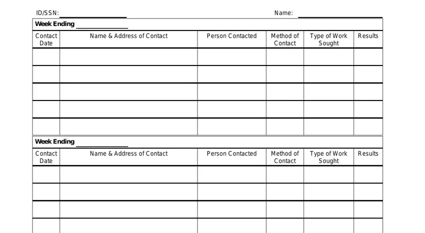 Filling in work search form ides step 3