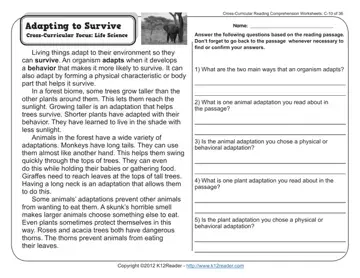 Worksheets On Adaptation Form Preview