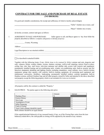 Wyoming Real Estate For Sale Form Preview