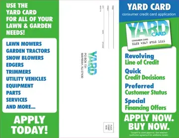 Yard Card Application Form Preview