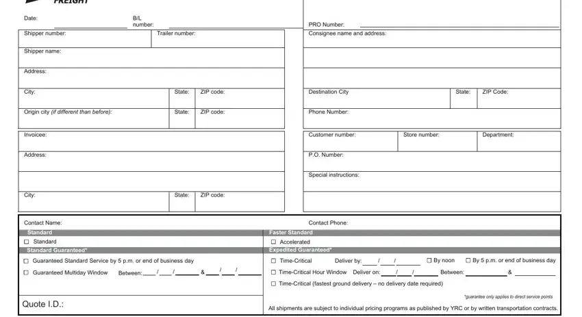 Yrc Bill Of Lading ≡ Fill Out Printable Pdf Forms Online 2693