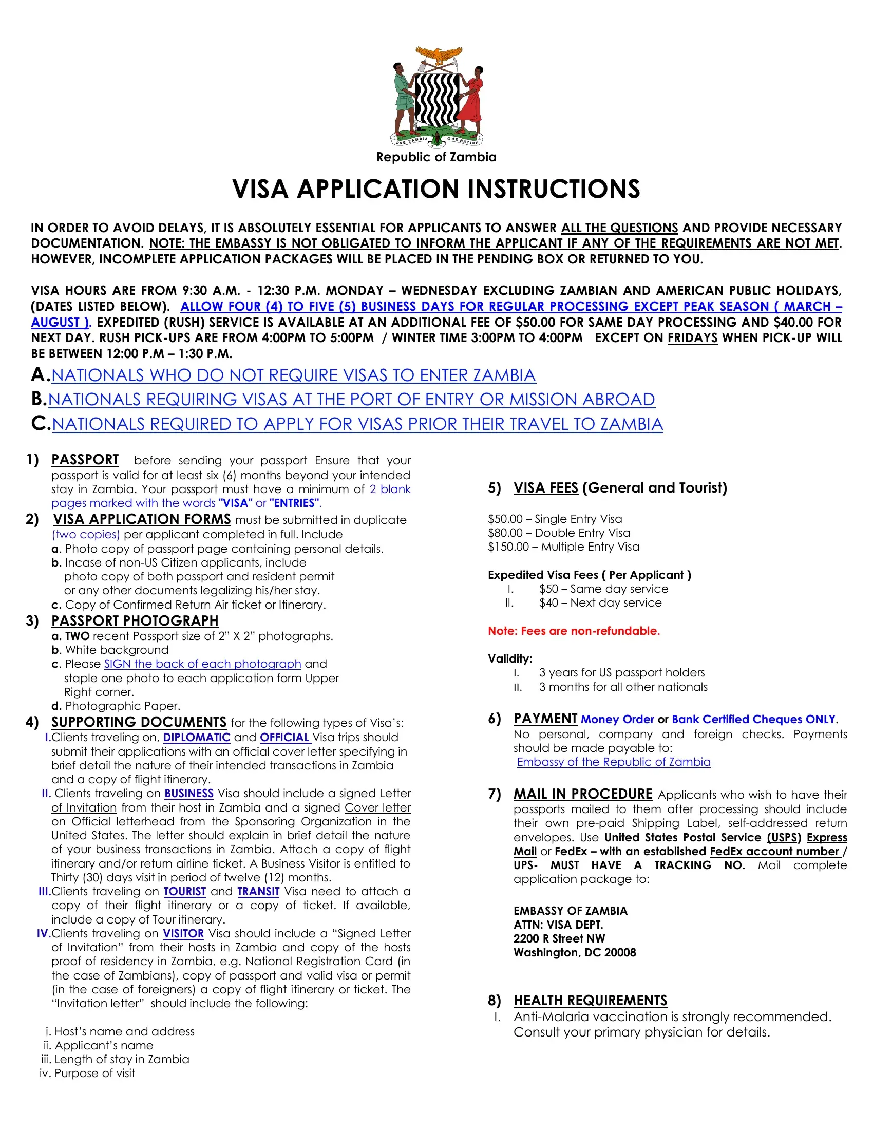 Zambian Passport Application PDF Form - FormsPal