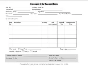 Purchase Request (Requisition) Form Preview