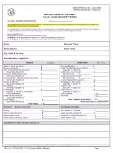 SBA Form 413 Preview