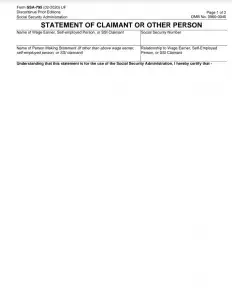 SSA Form SSA-795 Preview