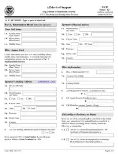 USCIS Form I-134 Preview