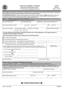 USCIS Form I-9 Preview