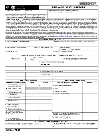 VA Form 5655 Preview