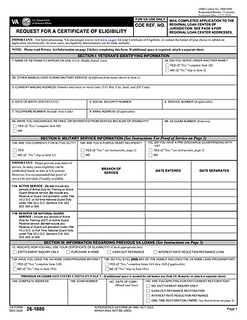 VBA VA Form 26-1880 Preview