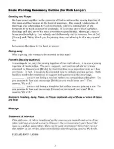 Wedding Ceremony Script Preview