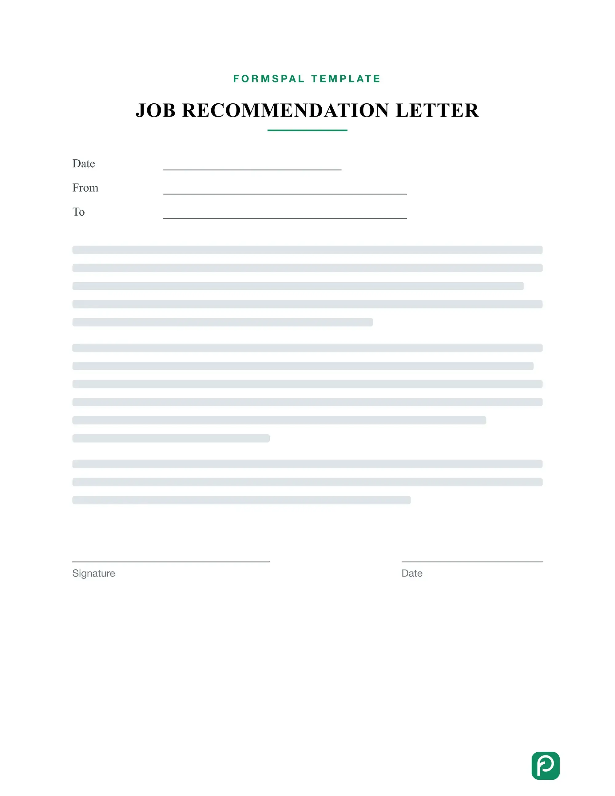 Job Recommendation Letter template illustration