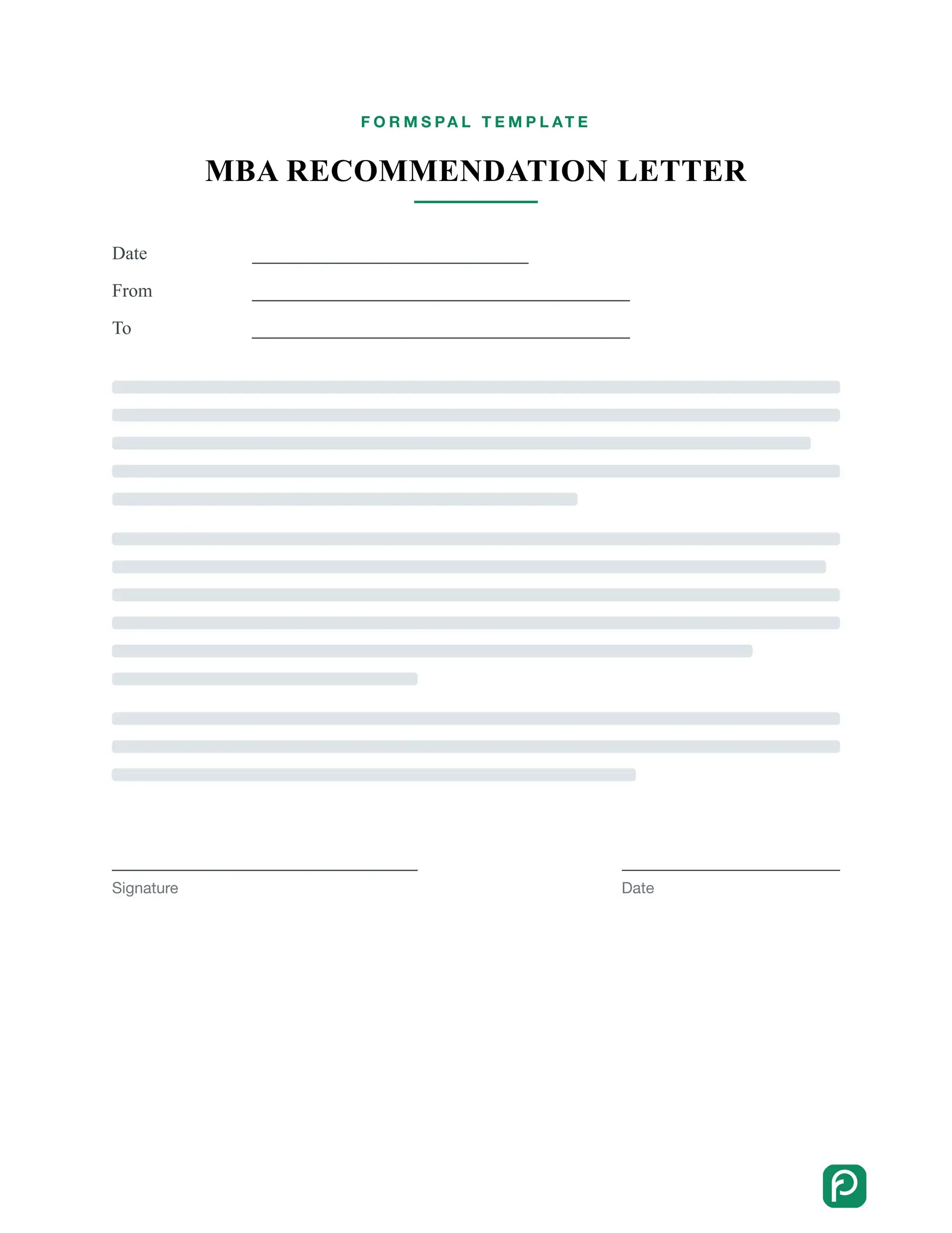 MBA Recommendation Letter template illustration