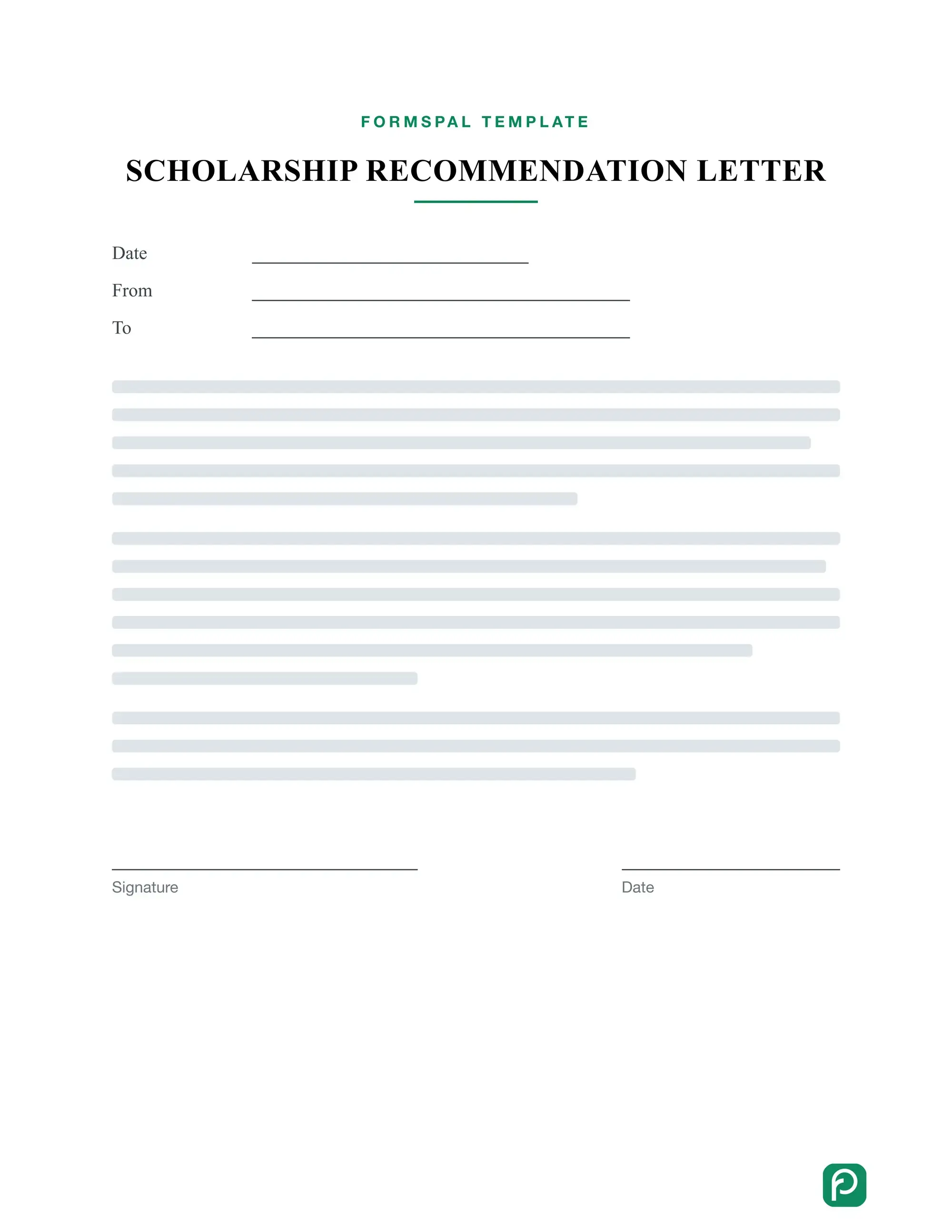 Scholarship Recommendation Letter template illustration