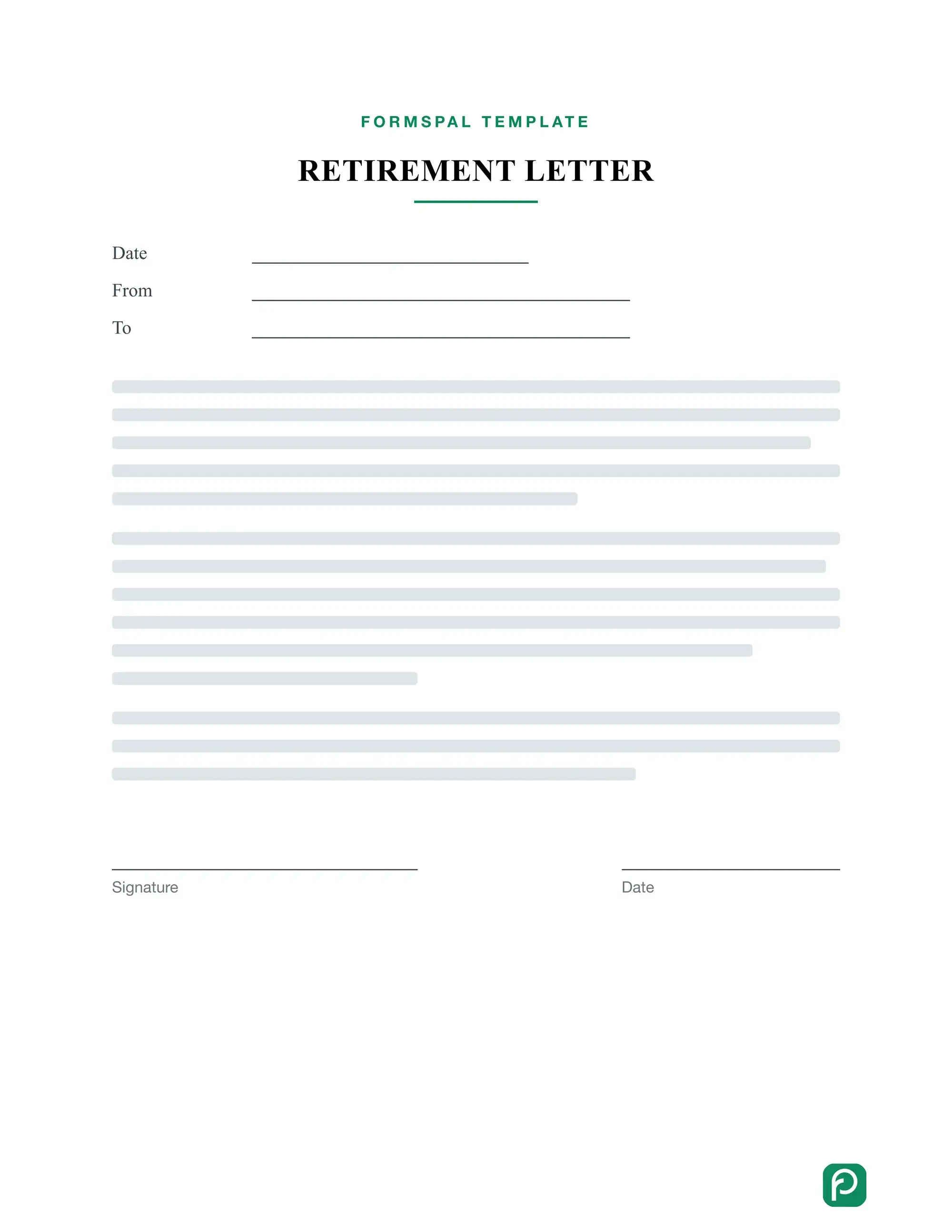 Retirement Letter template illustration