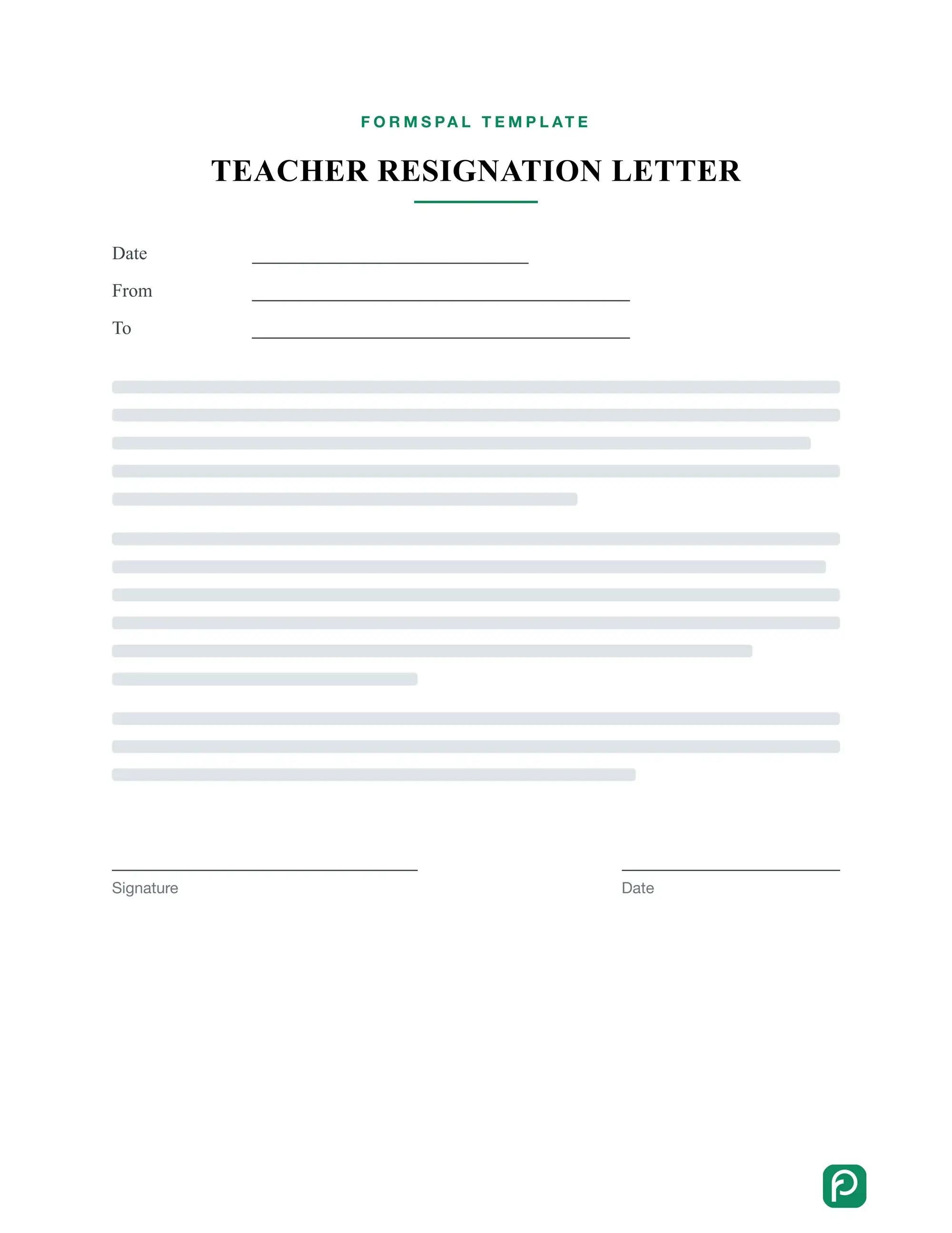 Teacher Resignation Letter template illustration