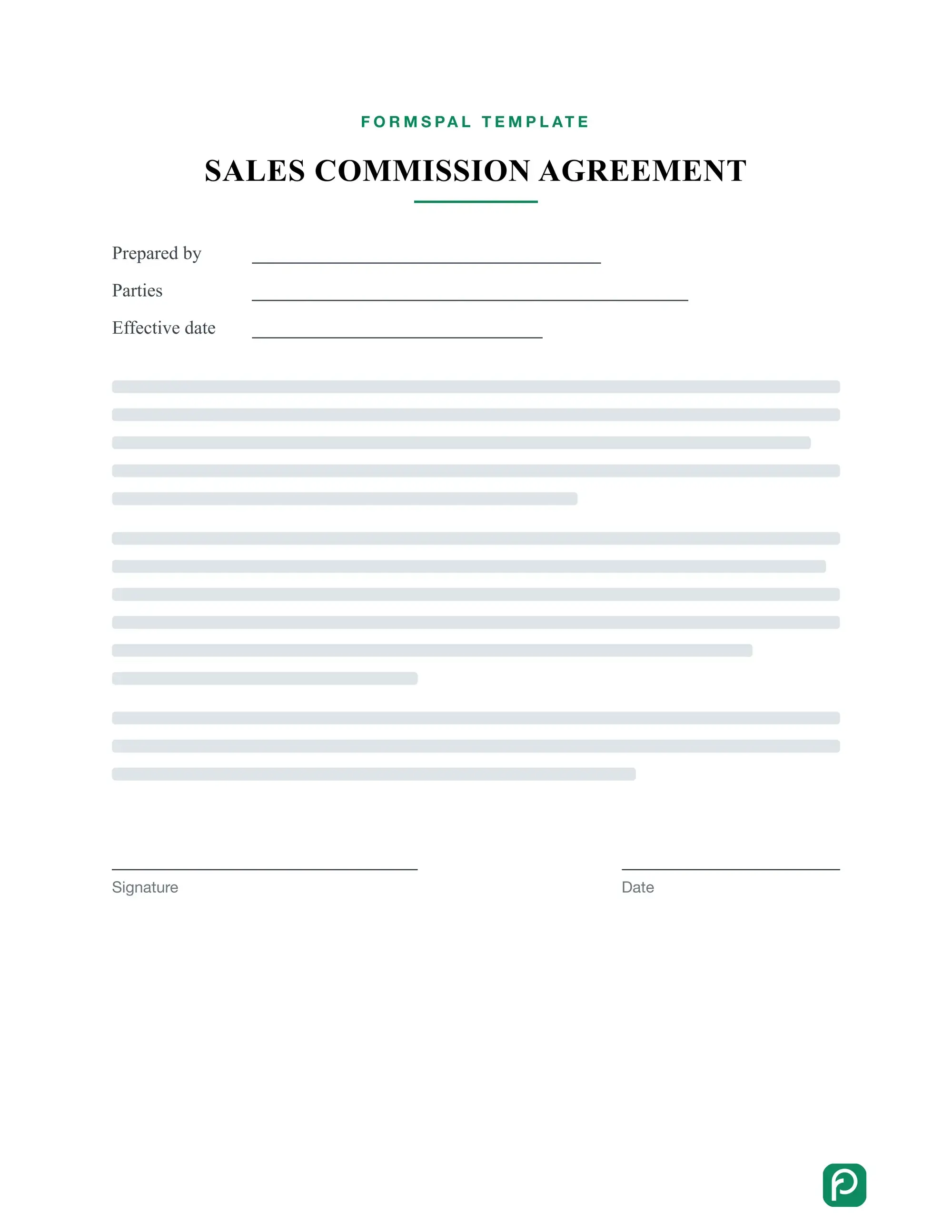 Sales Commission Agreement template illustration