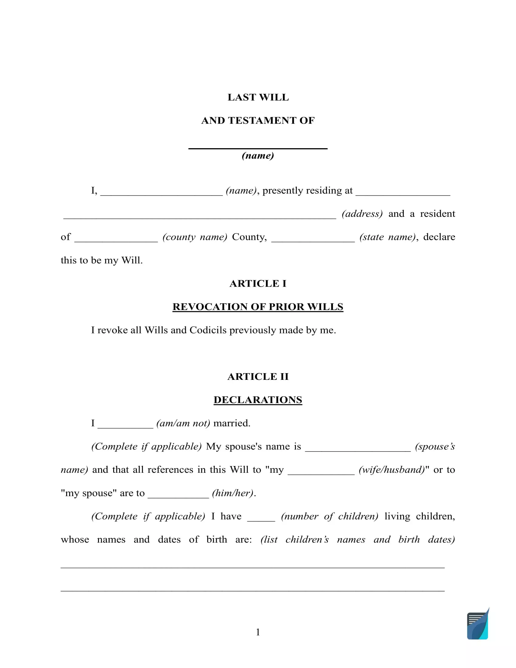 19  Sample Last Will And Testament Template SampleTemplatess