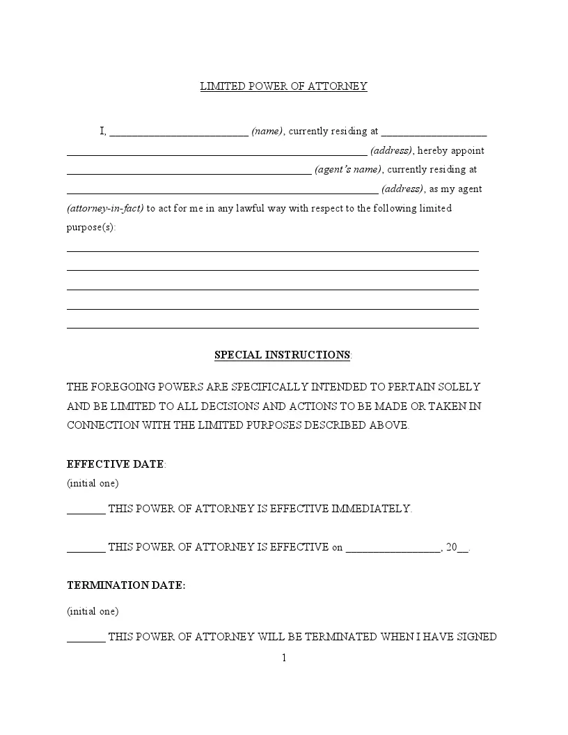 Get Free Power of Attorney Forms | Fillable POA Templates