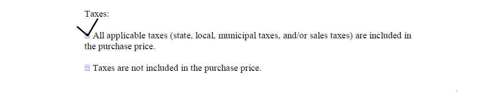 motor vehicle bill of sale tax