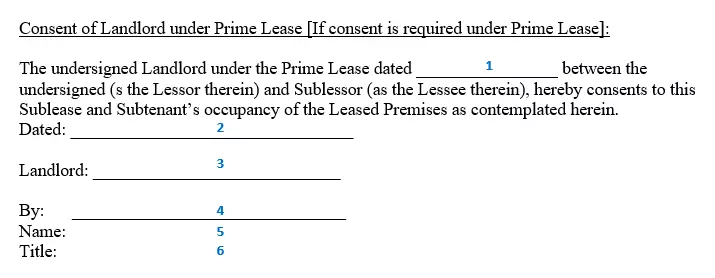 filling out a sublease agreement - step 9