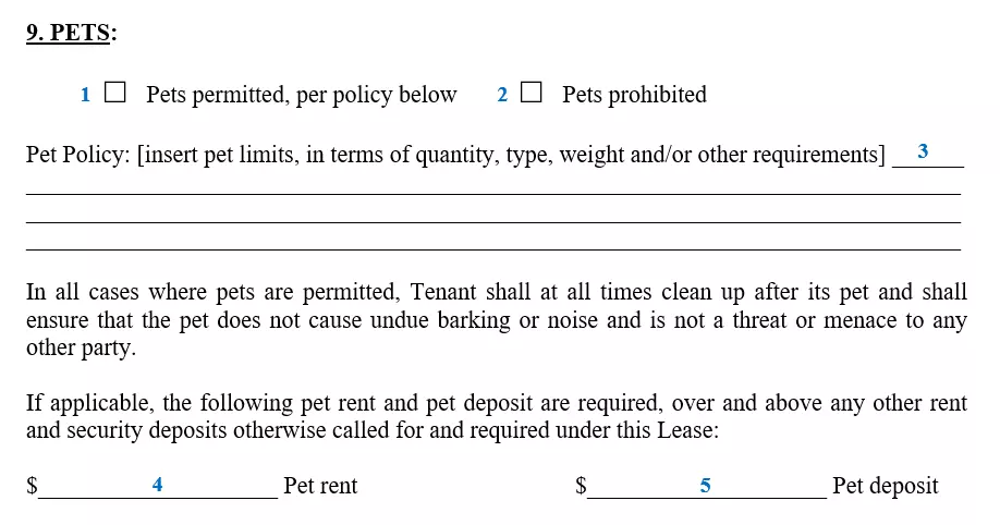 step 11 to filling out a monthly rental agreement