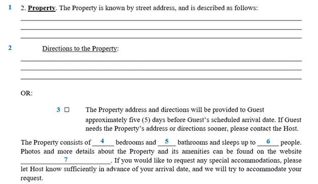 step 4 1 to filling out a vacation lease agreement