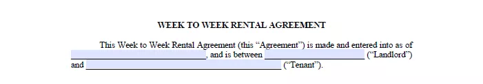 weekly rental agreement information about rentor and owner