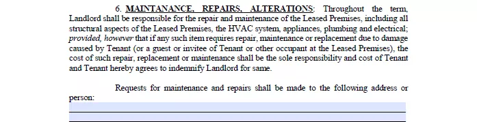 weekly rental agreement maintenance