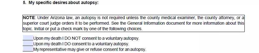 Part for autopsy regulations of Arizona medical power of attorney template