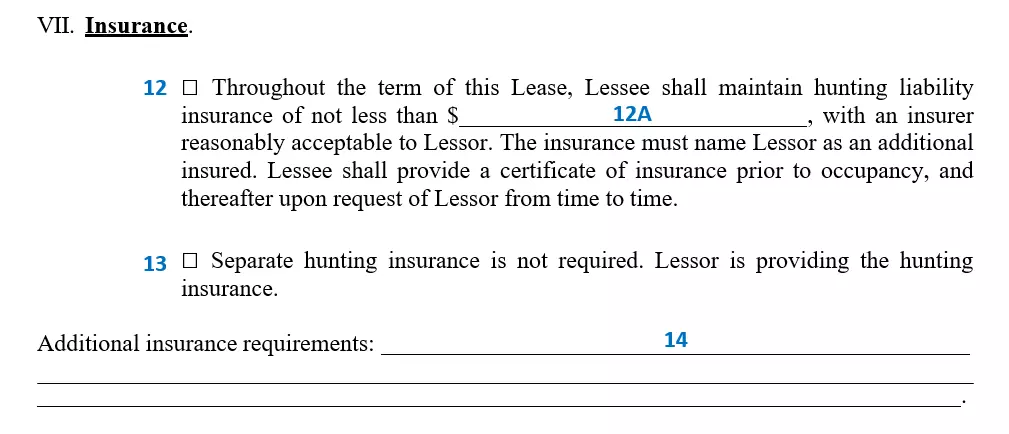 filling out a hunting lease agreement step 9