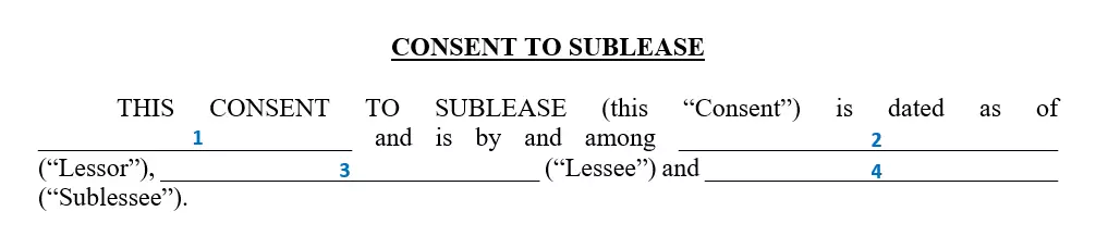 filling out the landlord consent to sublease form step 2